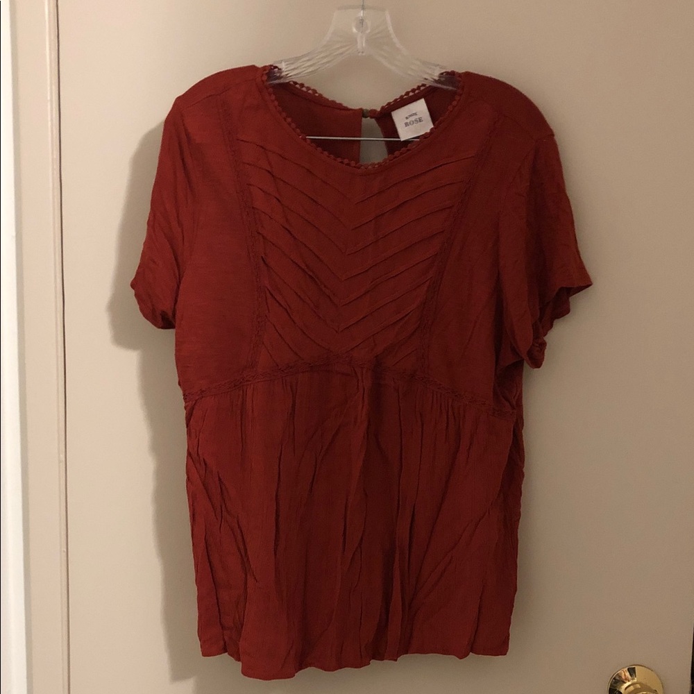 Short Sleeve Pintuck Cotton Tunic
